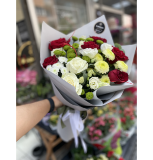 Vip  Pembe &lila beyaz karma Gül buket